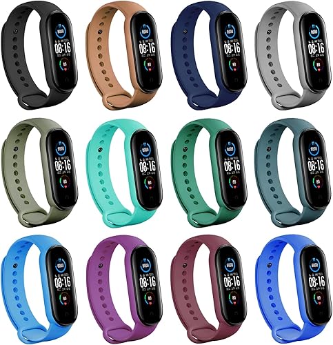 honecumi Compatible con Mi Band 6 y Mi Band 5 y Amazfit Band 5 correas para hombres y mujeres, pulsera de silicona colorida Mi 6, accesorios de