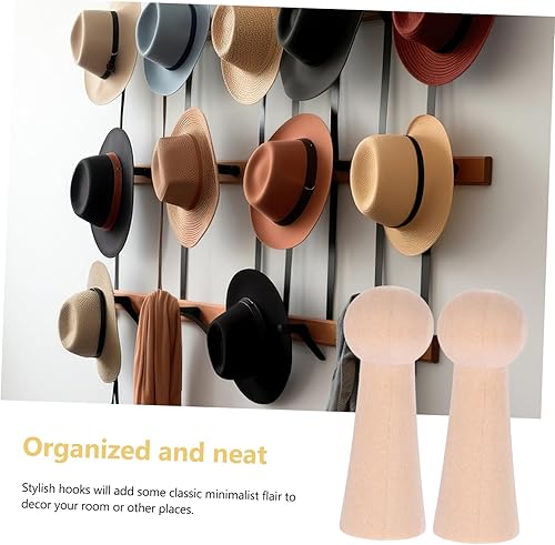 Miniatura 5 de EXCEART Perchas blancas para colgar la ropa, colgadores de pared, perchas de madera, perchas de pared para toallas, colgadores de pared para colgar