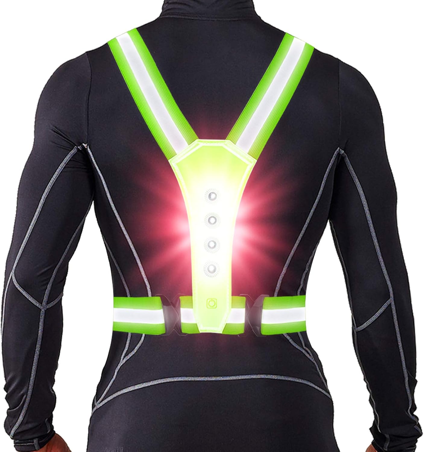 ANCROWN LED Reflective Running Vest, High Visibility Warning Lights for Runners, Adjustable Elastic Safety Gear Accessories for Men/Women Night Running, Walking, Cycling/Biking : Sports & Outdoors