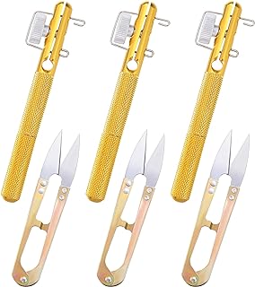 Sumind 6 Pcs Fishing Knot Tying Tool Set Tying Tools and U-Shaped Scissors Practical Manual Fishing Line Hook Tie Knotting Tyers Portable Tie Supplies
