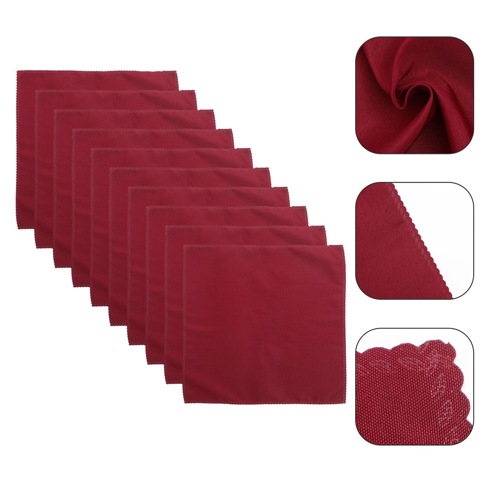 10 Servilletas de Tela de Poliéster Cuadradas 48x48cm para Restaurante y Fiesta, Resistentes al Desgaste Estilo Elegante y Práctico