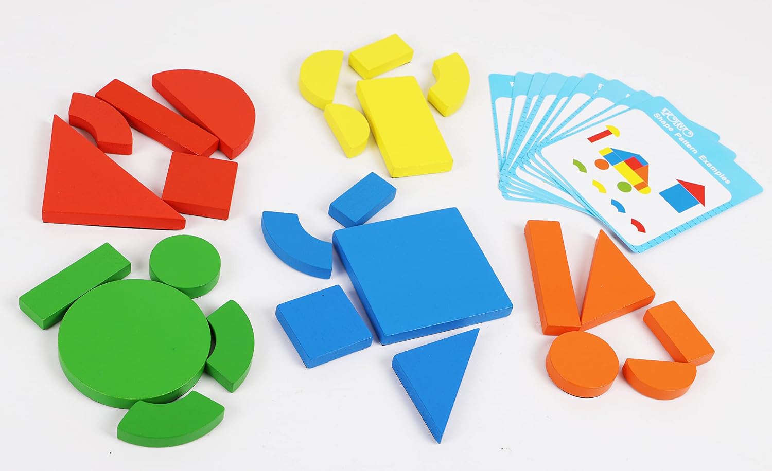 Wooden Magnetic Blocks Toys, Shape Pattern Building Block, large Tangram Puzzles for kids - Image 3