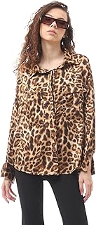 Ravin Womens Long Sleeve Polyester Tiger Buttoned Shirt Modern (pack of 1)