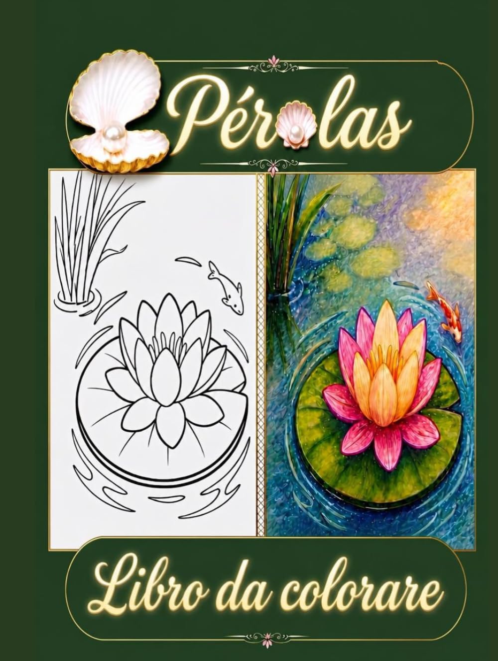 Libro da colorare Pérolas: 50 disegni antistress di lusso (copertina rigida di alta qualità)
