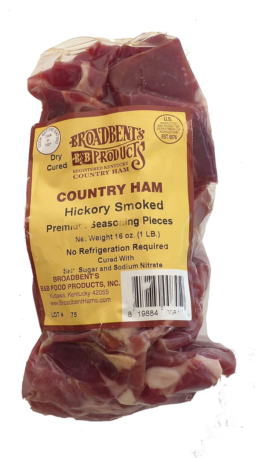Julia's Pantry Premium 1# Hickory Smoked Country Ham Center Steak, 10oz Breakfast Steaks, 1# Seasoning Pieces and Cornbread Mix