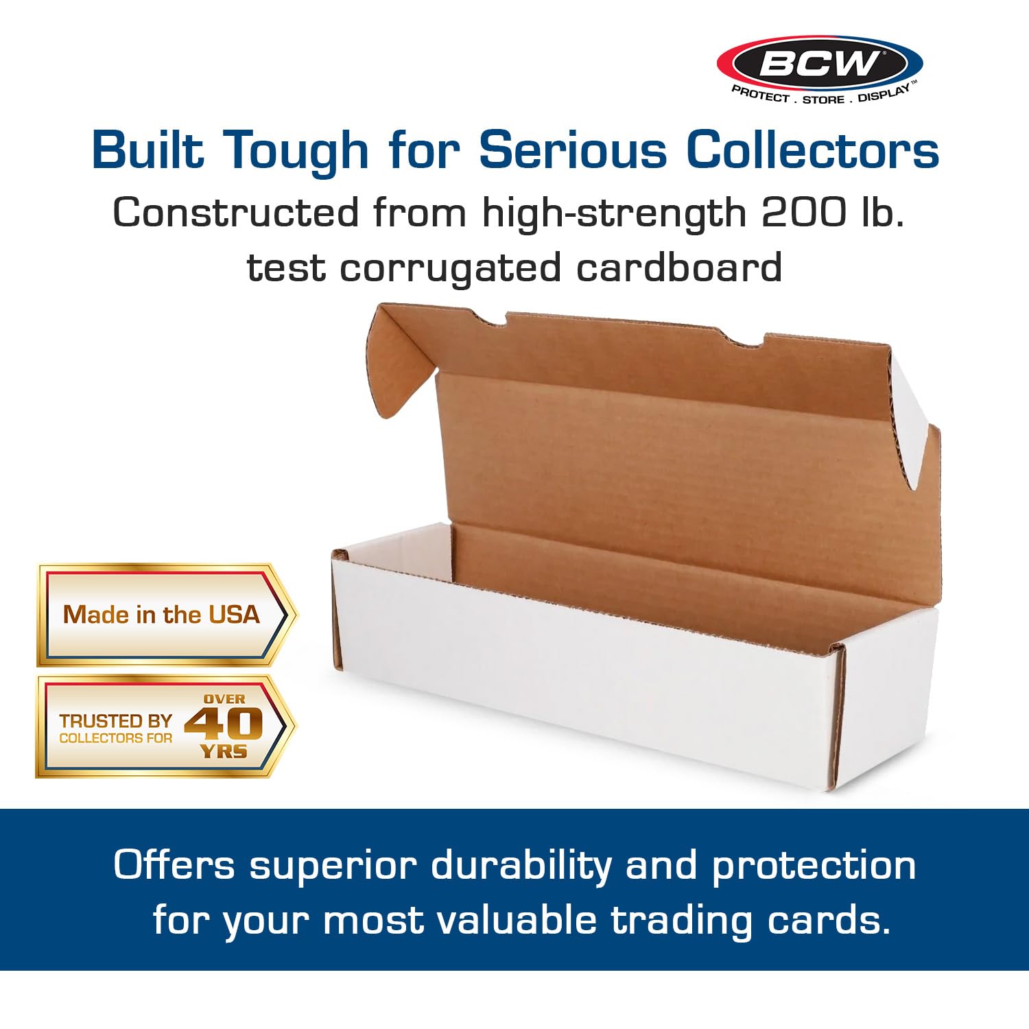 BCW Boîte de rangement pour cartes de jeu à une rangée – 5 carats | Boîte de rangement pour 1000 cartes | Support en carton ondulé | Boîte de rangement pour cartes CCG en vrac