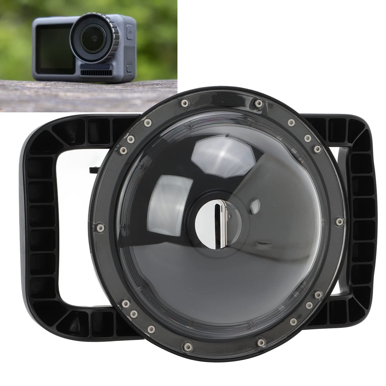 Annadue Dual Handle Stabilizer Grip Dome Port für OSMO Action Sports Camera (XTGP546), Unterwasser Gegenlichtblende, Tauchmasken, wasserdichte Fisheye Abdeckung