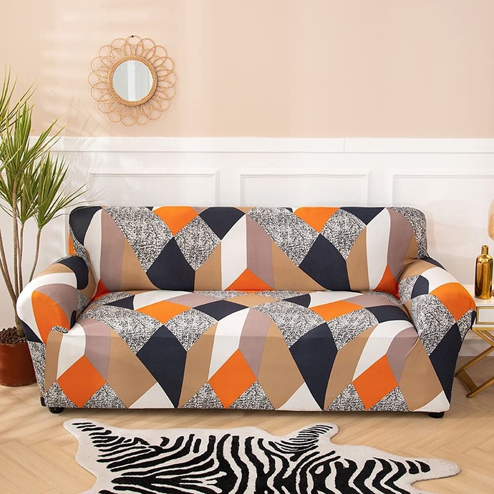 Housse de canapé extensible 3 places en microfibre imprimée motif 31
