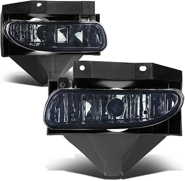 Auto Dynasty Fog Lights Assembly Compatible with 1999-2004 Ford Mustang GT Front Bumper Driving Fog Lamps, Driver and Passenger Side, Smoked Lens