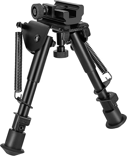 Miniatura 2 de Bípode giratorio para rifle, bípode táctico ajustable de 6 a 9 pulgadas para rifle con adaptador de montaje Picatinny, bípodes de rifle para rifles