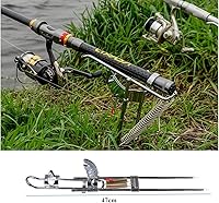 Vista 2 de Soporte de caña de pescar práctico desmontable al aire libre doble ángulo de resorte poste de pesca automático encendedor soporte soporte