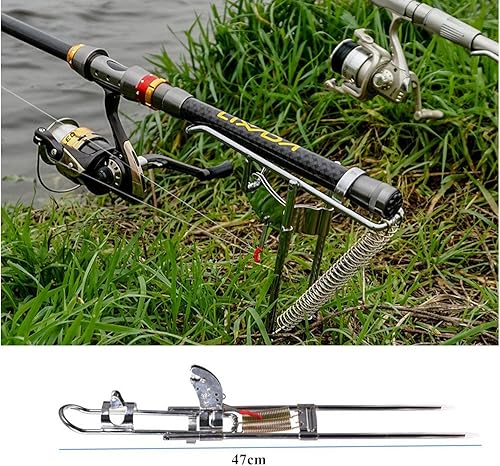 Miniatura 2 de Soporte de caña de pescar práctico desmontable al aire libre doble ángulo de resorte poste de pesca automático encendedor soporte soporte