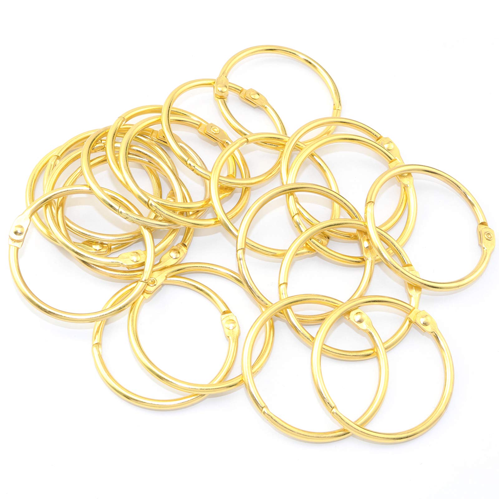 20 szt. 38 mm złote luźne pierścienie do segregatora, breloki do kluczy, pierścień do wiązania, metalowe pierścienie do książek do szkoły, domu, biura