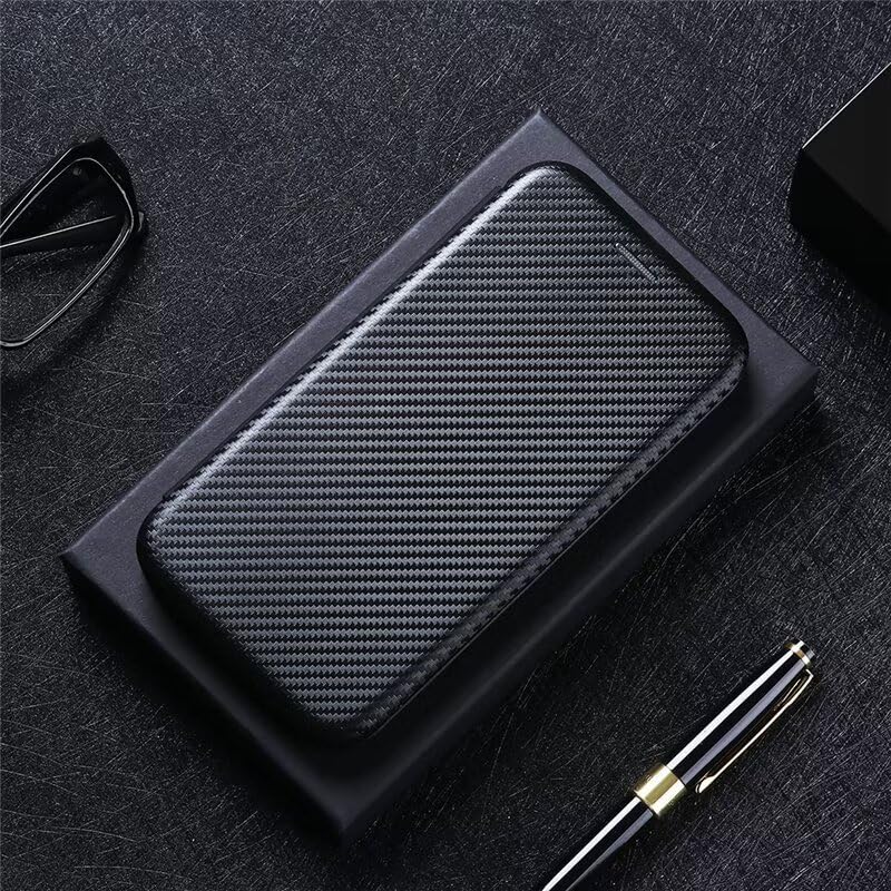 BEENTRYS Cuero Funda para Nokia 1.4 Funda,Fibra de Carbono Cartera Cubierta Ranura para Tarjeta Función Soporte Cierre Magnético PU Regalo Antigolpes Carcasa-Negro