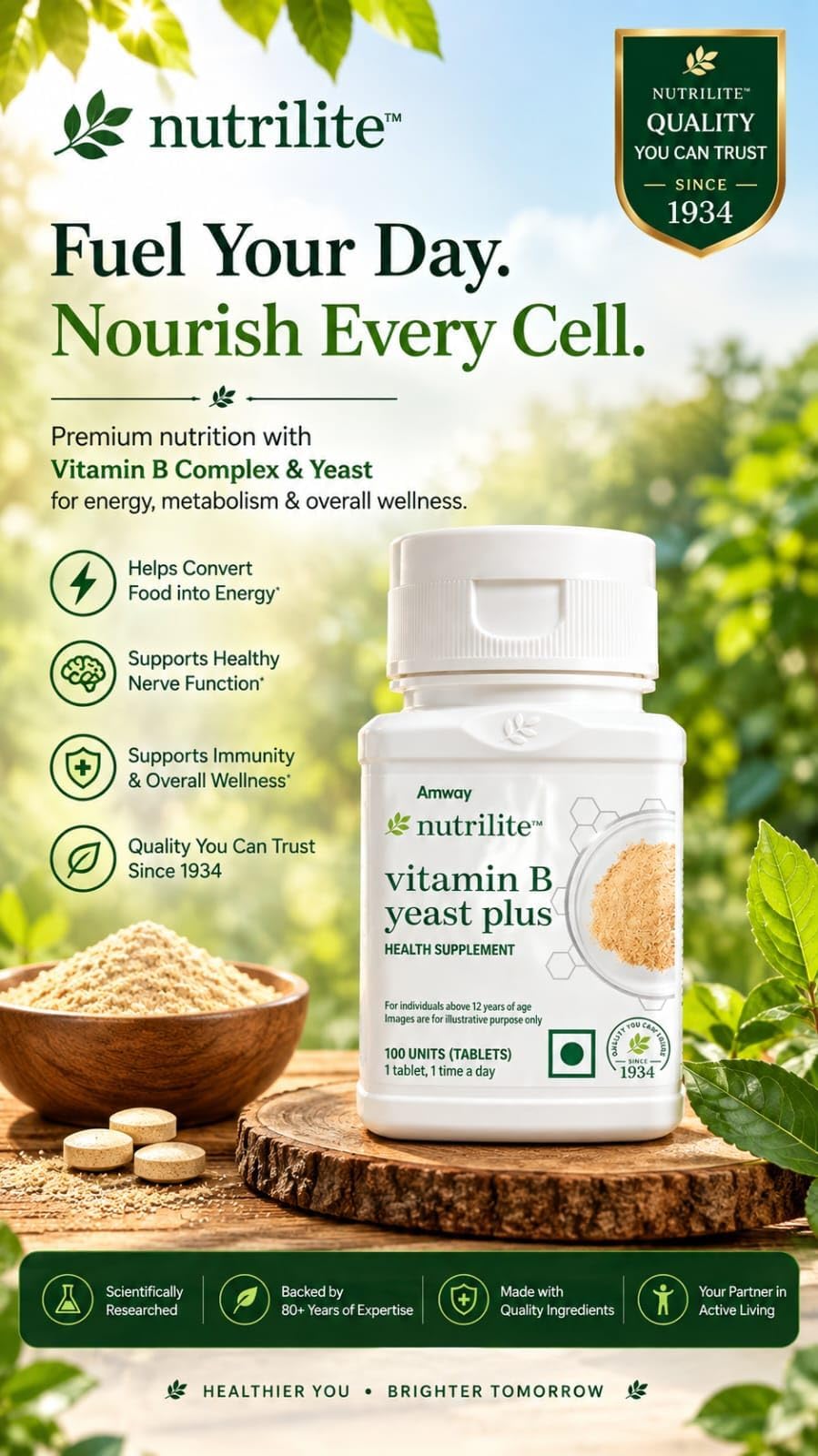NUTRILITE Natural B with Yeast (100N) Tablets for adult pack 1