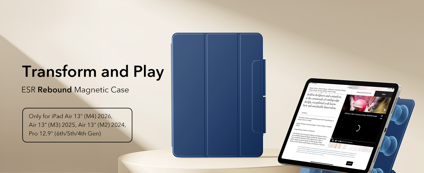 ESR Rebound Series iPad Air 13\" ケース Amazon.com: ESR for iPad Air 13 Inch Case M4/M3/M2 (2026/2025/2024