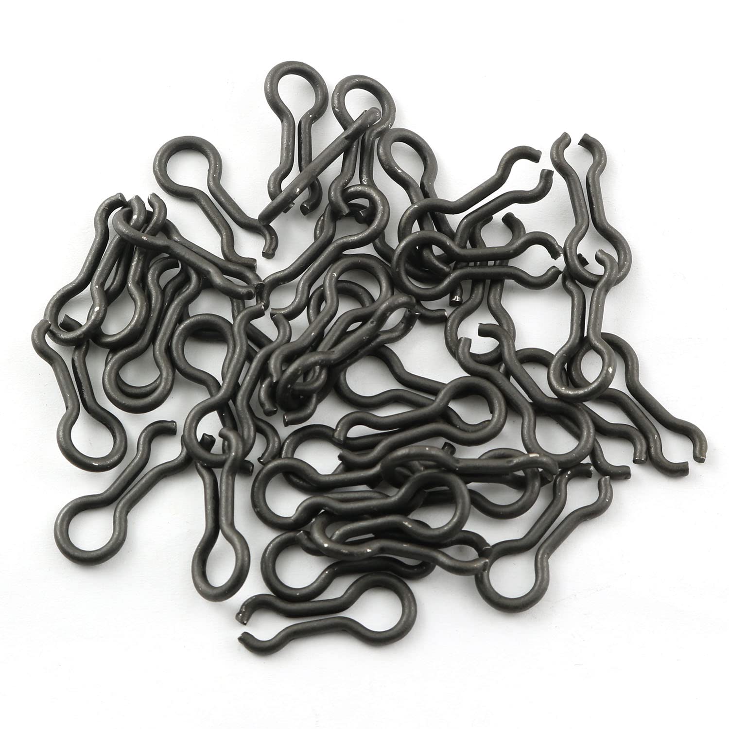 JCBIZ 100pcs Fishing Sinker Eyes Eyelets Stainless Steel 2x24mm Black Fishing Supplies Lead Weights Moldling