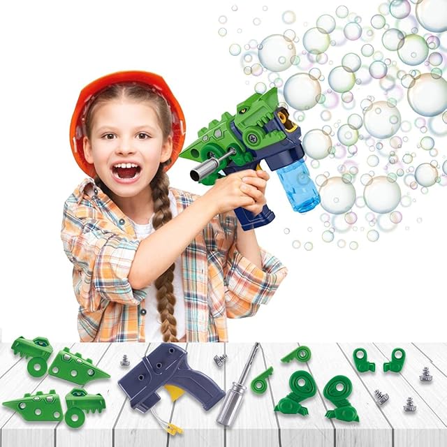 Koolbitz Dinosaur Bubble Machine for Kids with 2 Bubbles Liquid for kids Bubble Blower for Bubble Blaster Party Favors, Birthday, Outdoor & indoor handheld Bubble Maker toy
