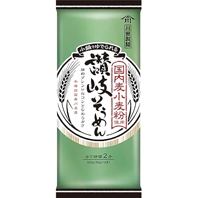川田製麺 国内麦 小麦粉使用 讃岐そうめん 320g ×4袋