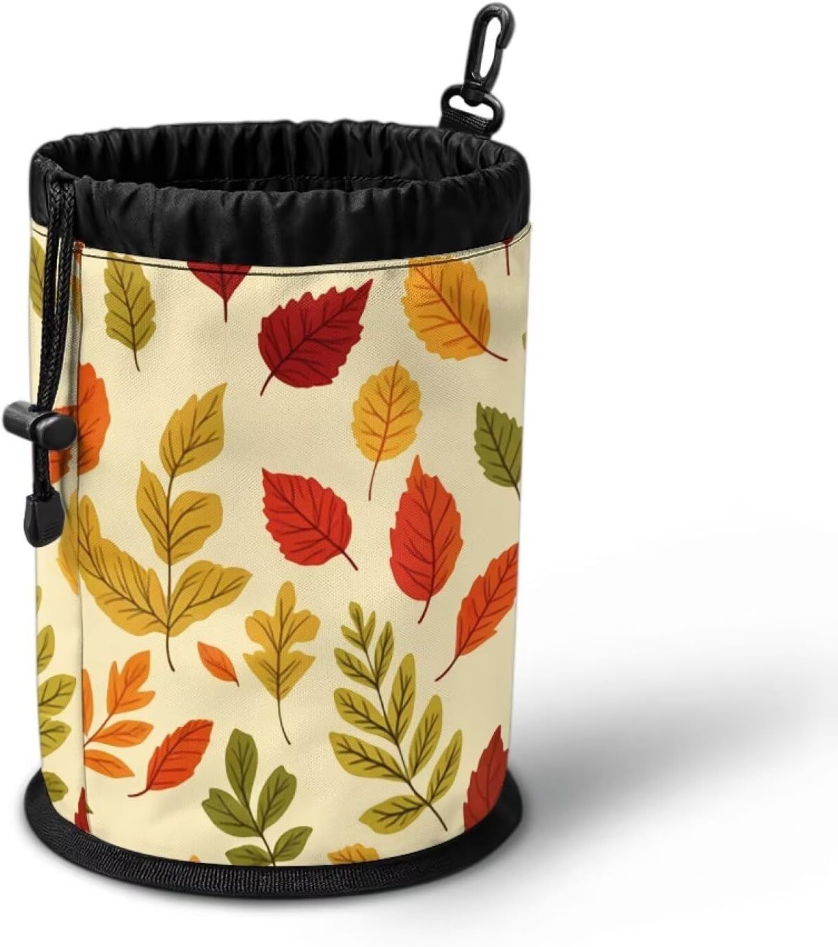 Maple Leaves Clothespin Bag Holder Outside Large Capacity Clothes Pin Bag with Drawstring Closure Clothespin Storage Organizer with Hooks