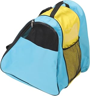 Bolsa para Patines De Ruedas con Diseño Transpirable Mochila Portátil De Material para Guardar y Transportar Patines Color Azul y Amarillo