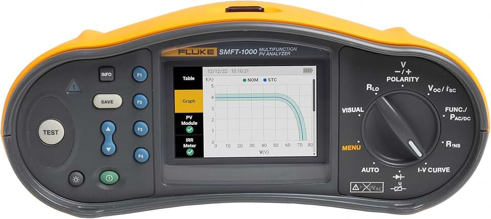 Fluke SMFT-1000 Solar Tools Kit with Multifunction PV Tester and Performance Analyzer, I-V Curve Tracer, IRR2-BT Wireless Solar Irradiance Meter Pro, i100 AC/DC 100A Current Clamp
