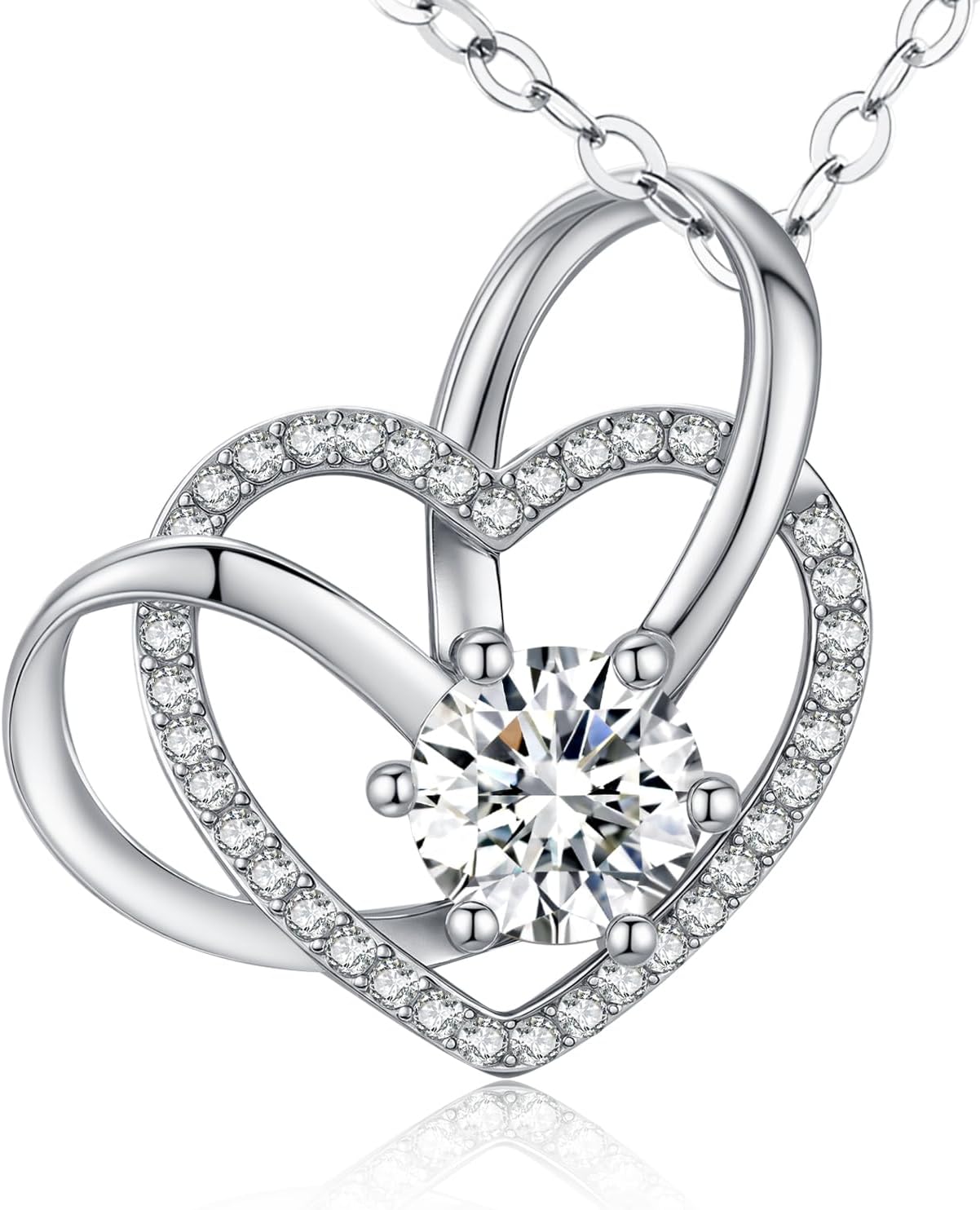 2 Carat Moissanite Necklaces for Women 925 Sterling Silver Pendant Necklace,Anniversary Present or Valentine Christmas Mothers Day Birthday Jewelry Gifts for Mom Wife Her Girlfriend