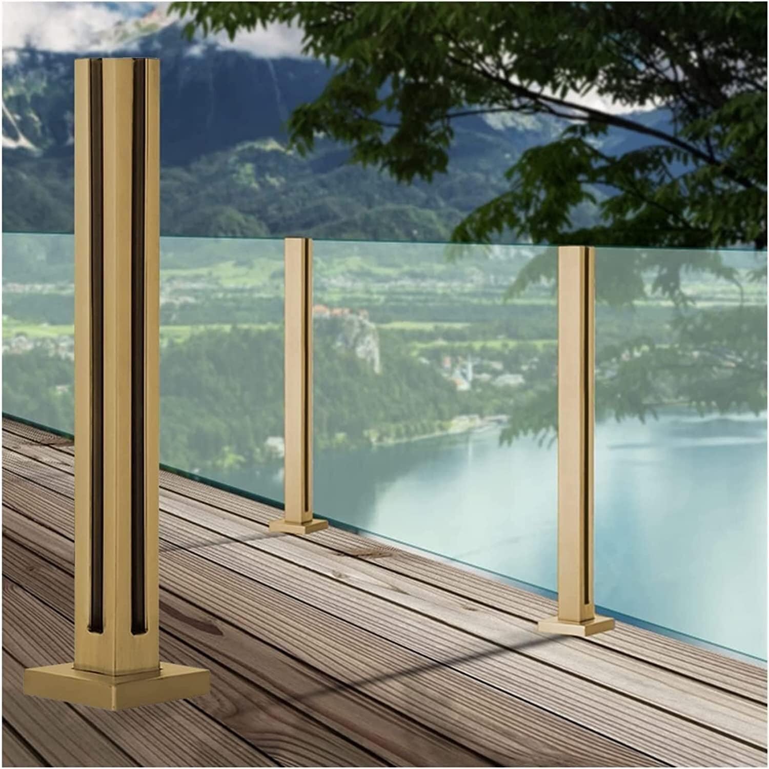 Poteau de balustrade en verre extérieur pour sécuriser la terrasse et le balcon du jardin