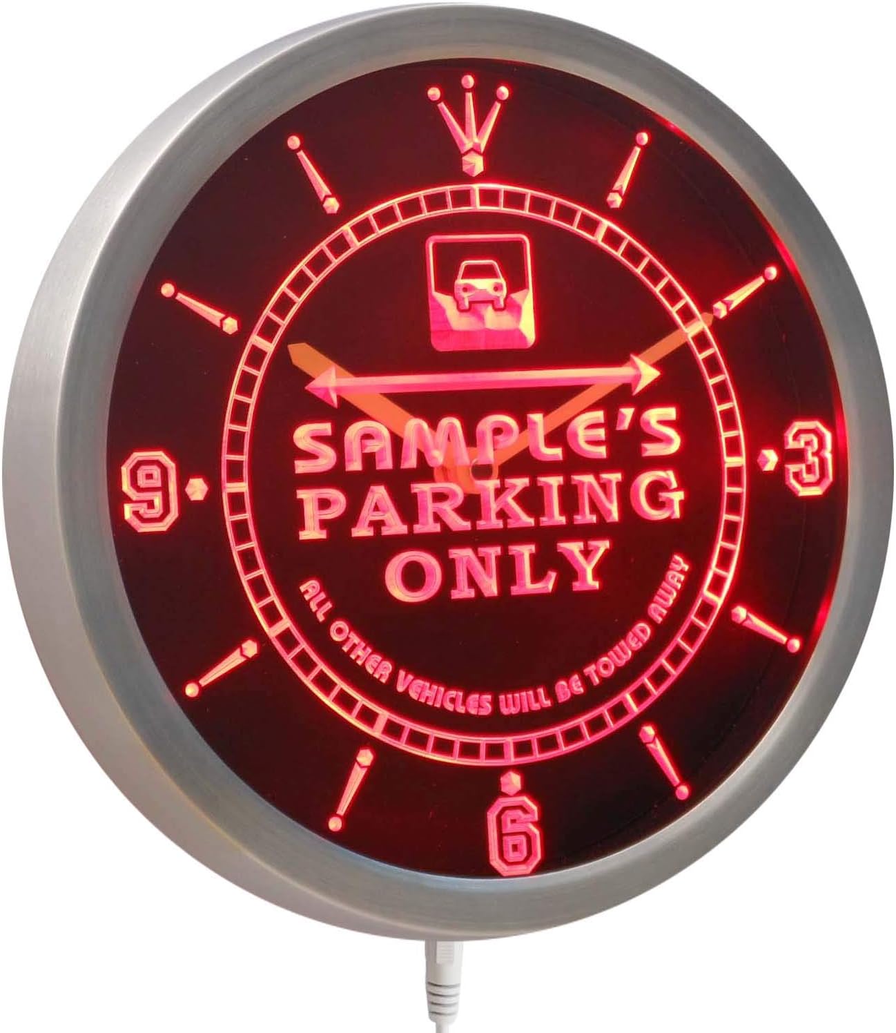ADVPRO ncqo-tm Name Personalized Custom Car Parking Only Bar Beer Neon Sign LED Wall Clock