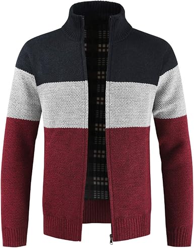Mens Knitted Cardigan Sweater Chunky 
