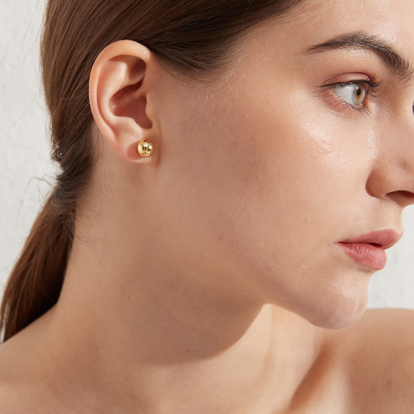 Miaofu Orecchini 18k Oro Bianco Placcata Orecchini 925 Argento Sterlina Zirconi Simulato Diamante Brillanti per Donna Uomo 4-8mm I Orecchini Zirconi Cubica Swarovski Dimensioni 3mm-8mm