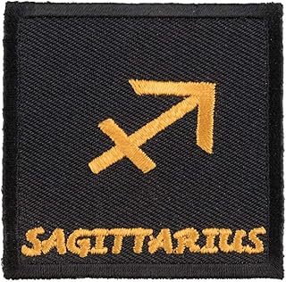 Zodiac Sagittarius Black & Gold Patch, Zodiac Patches