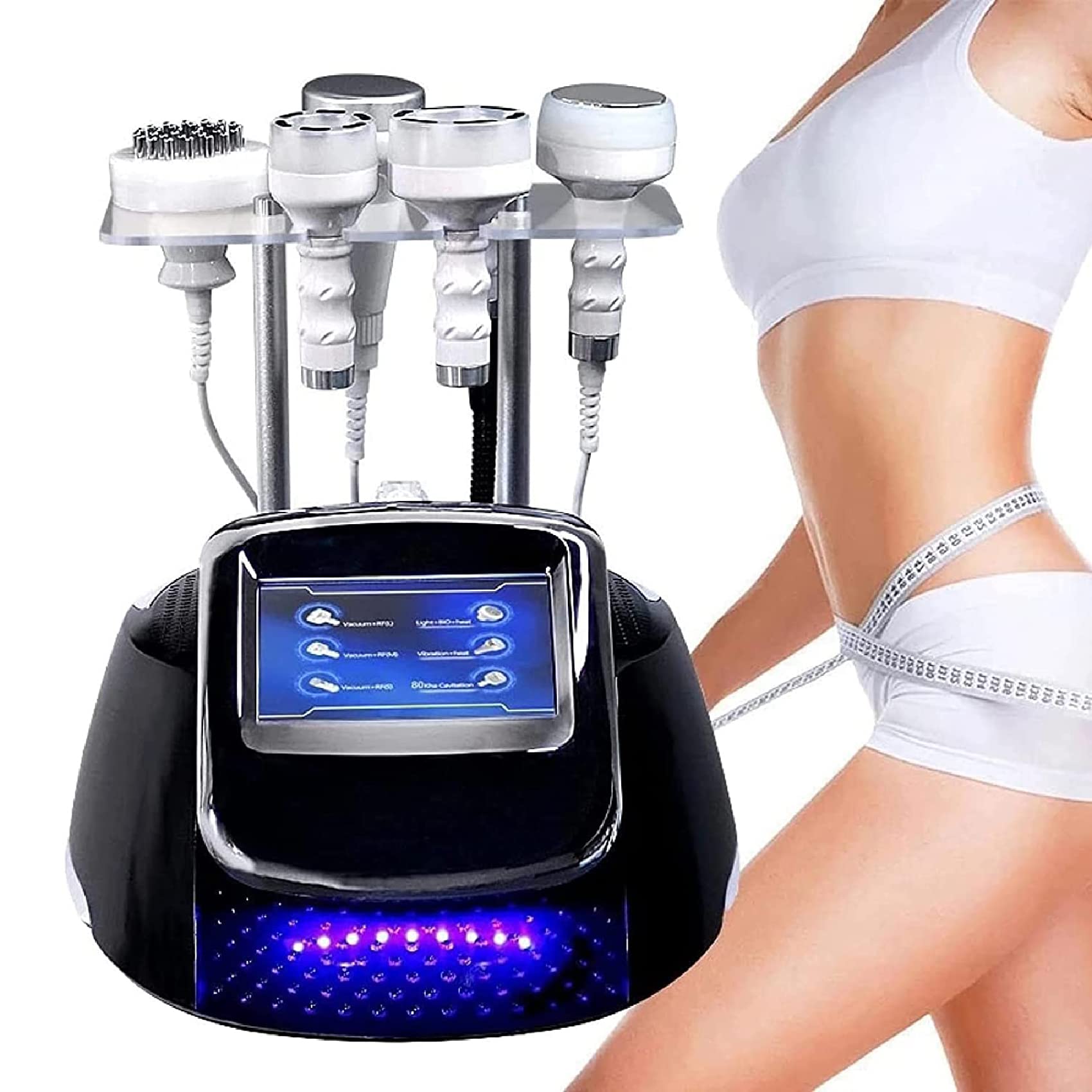 ADORZ 6 In 1 Body Machine, 5D Multifunctional 80K Cavitation Slimming Machine, Facial and Body Radio Frequency Lifting Skin Rejuvenation Massager Machine for Home SPA Salon