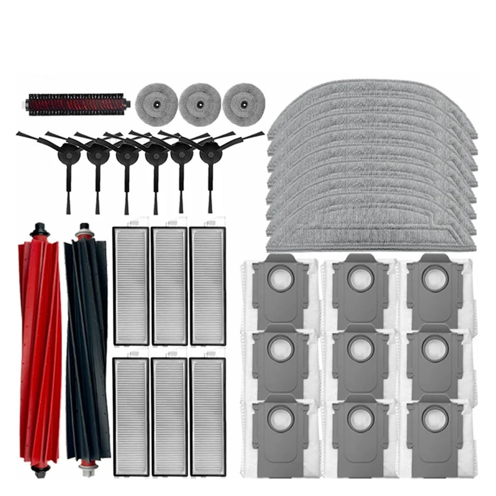 PORRSYDCD Main Side Brushes Mop Cloths HEPA Filters Dust Bags Accessories，Compatible With Roborock S8 MaxV Ultra Robot Vacuum Spare Parts(35pcs)