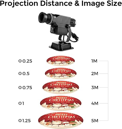 Miniatura 9 de HILITING - Proyector LED GOBO de 30 W, proyector de logotipo publicitario de 2400 lúmenes, incluye GOBO de vidrio personalizado, logotipo Blanco