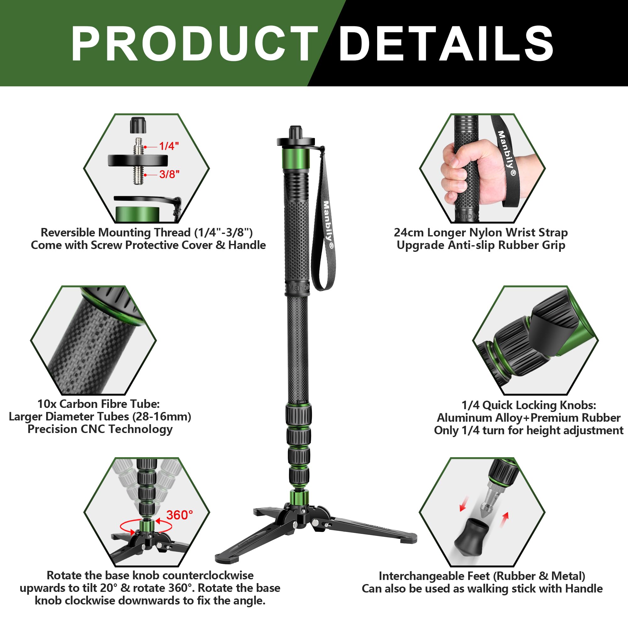 Caera Stand Onopod Anbily Walking Stick Onopods For Caeras Carbon - View #5