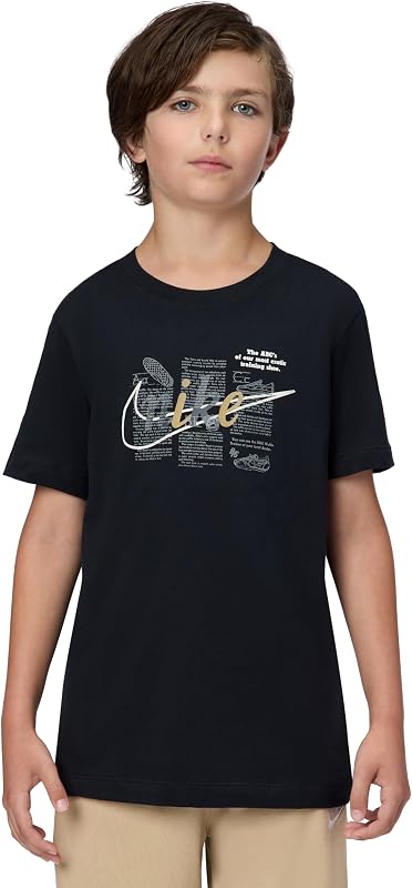 remera Nike Sportswear Club Script unisex para niños grandes (logotipo Swoosh grande) - Niños y niñas