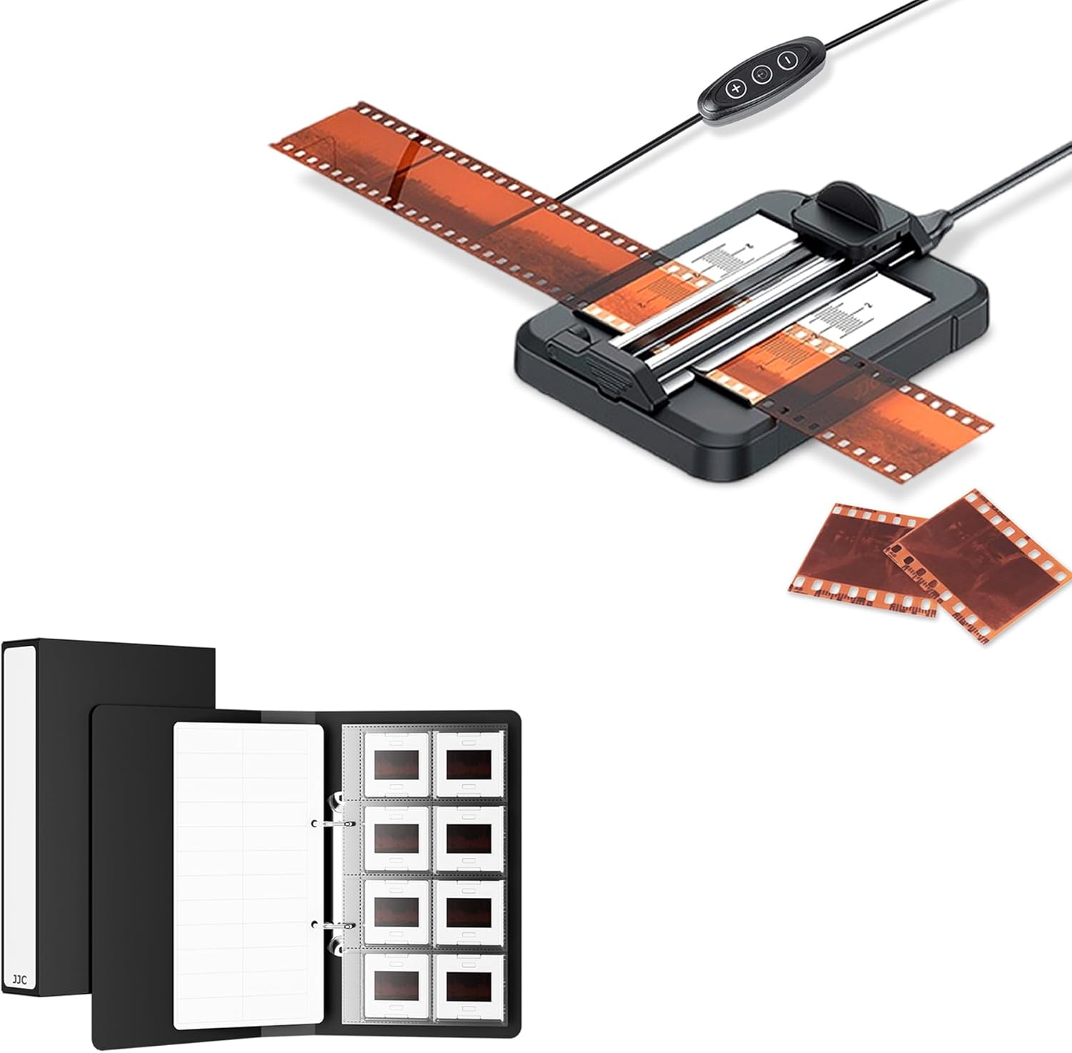 JJC Slide Film Cutter with Slide Storage Box Kit for Film Cutting and Archiving