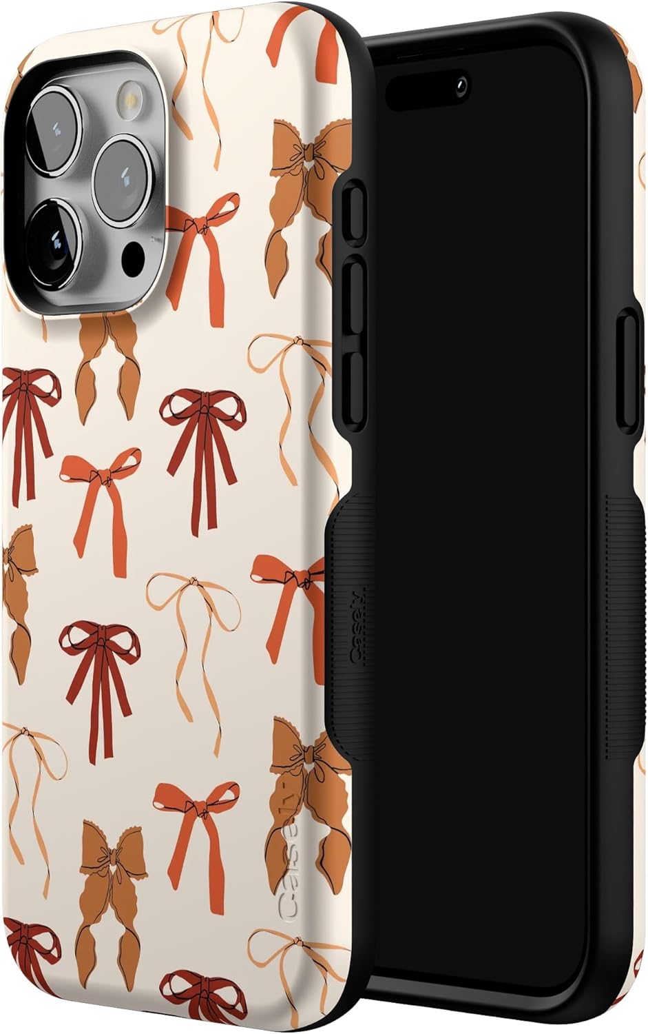 Casely iPhone 15 Pro Max Case | Fall Girlie | Pumpkin Spice Bows | Bold Protective Design | MagSafe Compatible Design