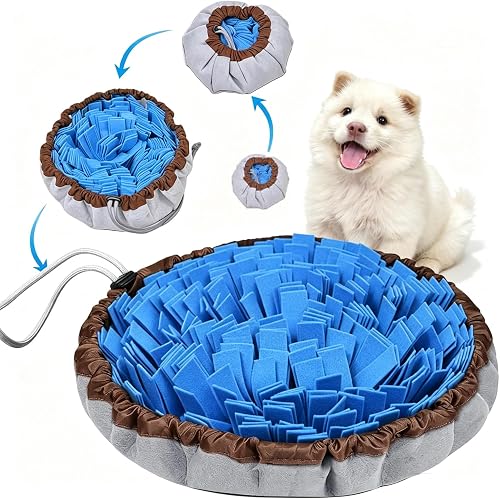 JINGLOUA Tapis à renifler pour Chien 48 cm,(Bleu)