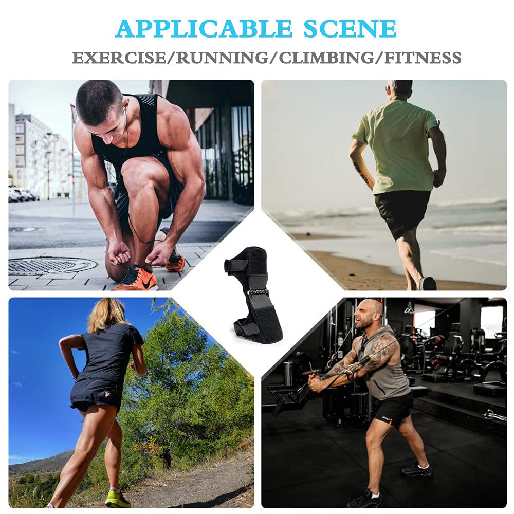 Rodillera con resorte, rodillera de apoyo para las articulaciones, refuerzo de protección de la rodilla con correas totalmente ajustables para caminar, subir escaleras, sentadillas en el gimnasio,