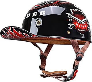 Baseball Motorcycle Half Helmet DOT Approved for Adults Universal Hat Style Helmet with Adjustable Quick Release Buckle Fits Bicycle Cruiser Scooter