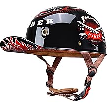 Baseball Motorcycle Helmet DOT Approved Helmets for Adults Motorcycle Half Helmet Universal Hat with Adjustable Quick Release Buckle, Bicycle Cruiser Scooter