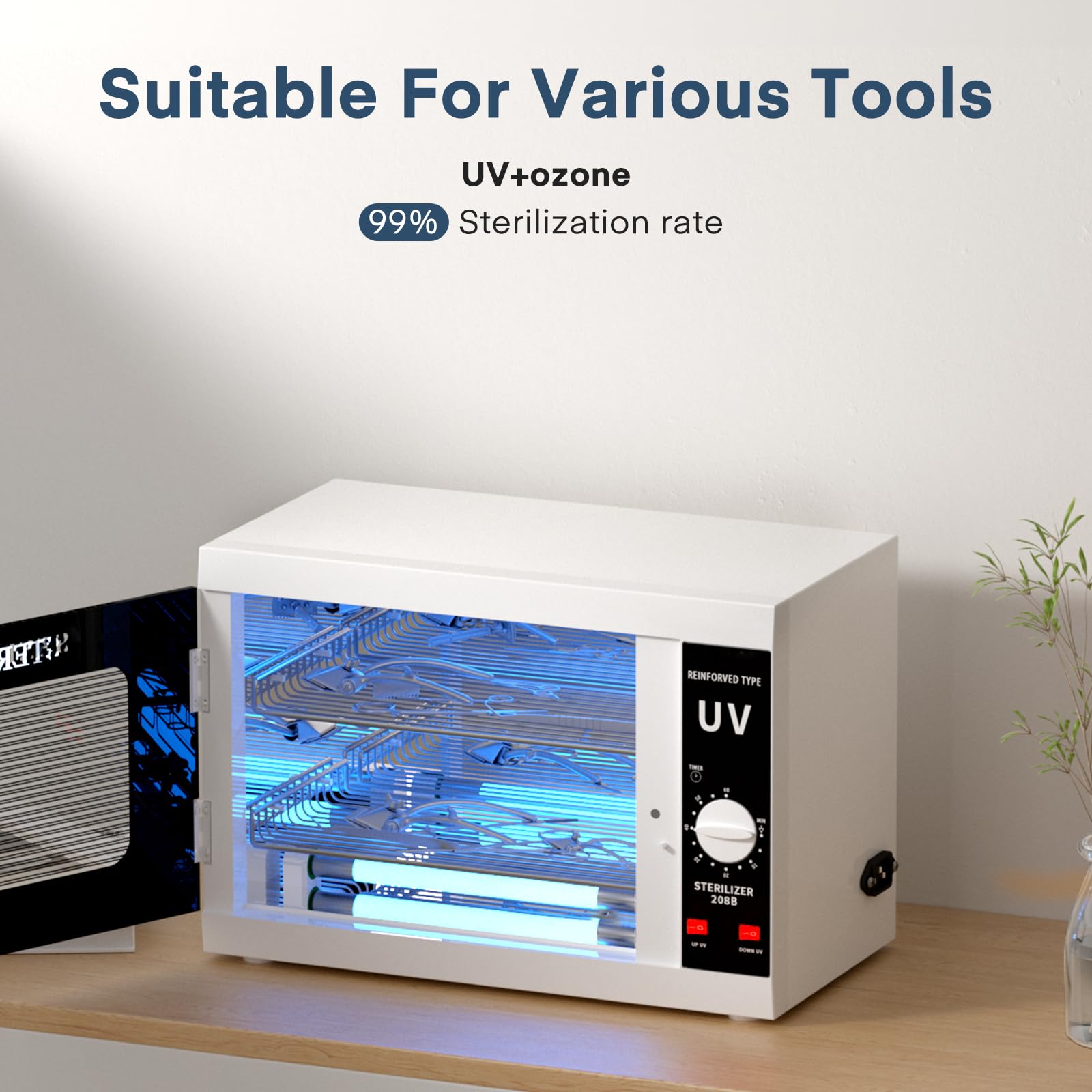 12L sterylizator UV, szafka do dezynfekcji UV z timerem, długość fali 185 nm, drzwi ze szkła hartowanego, do laboratoriów, domu, salonu paznokci i urody