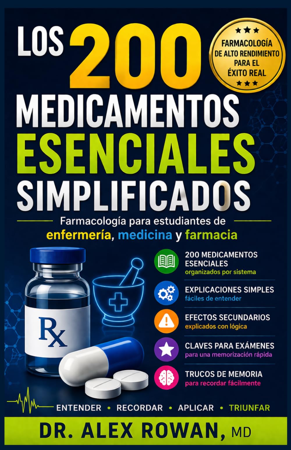 LOS 200 MEDICAMENTOS ESENCIALES SIMPLIFICADOS (A TODO COLOR): Farmacología para estudiantes de enfermería, medicina y farmacia | Una guía de estudio ... rendimiento para exámenes y práctica clínica