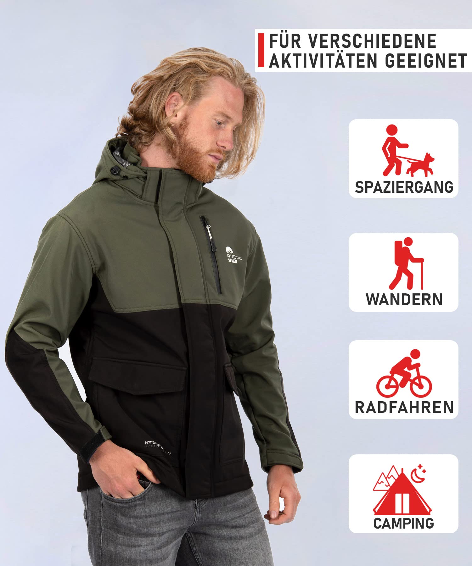 Męska kurtka softshellowa, outdoorowa, wodoodporna kurtka funkcyjna, wiatrówka AS303