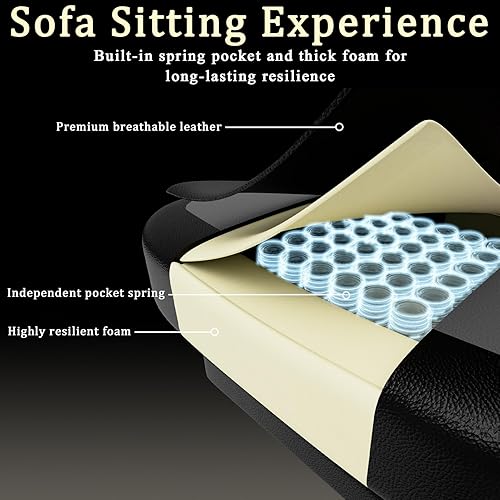 Miniatura 4 de Silla de juegos con cojín de resorte de bolsillo y reposapiés, silla ergonómica de computadora para adultos, silla de juegos de piel sintética Negro