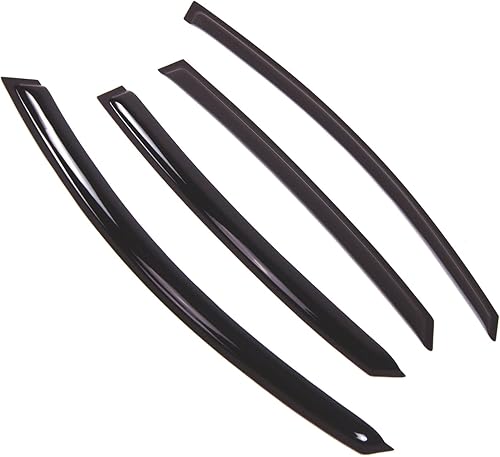 Tuningpros Visor de ventana compatible con Audi A8 2008-2010, DGWV2-500-2, deflector de montaje exterior, protector de lluvia, color humo oscuro,