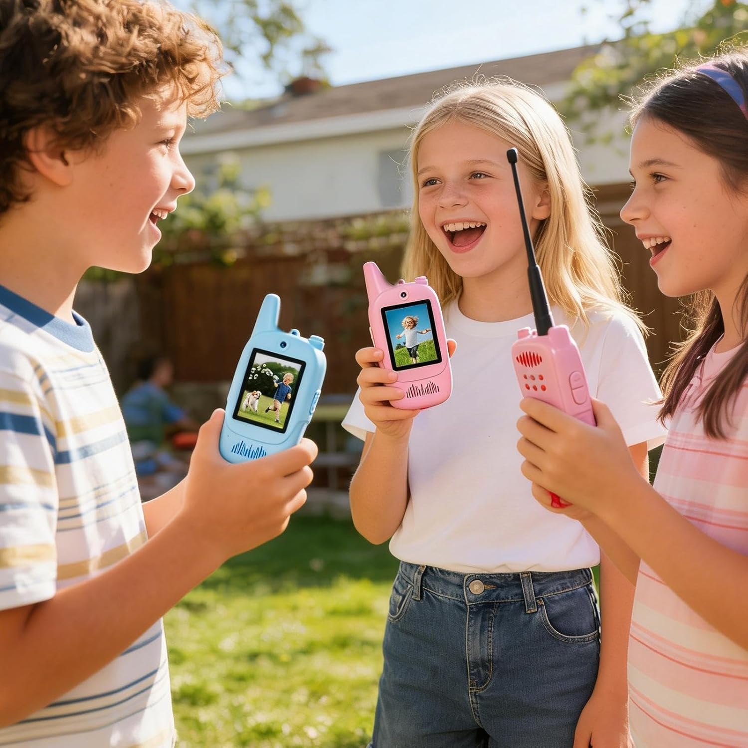 OneV FT 子供向けビデオトイ | 長距離対応携帯可能双方向屋内屋外プレイ | 通信 ゲーム インターホン おもちゃ | 子供か