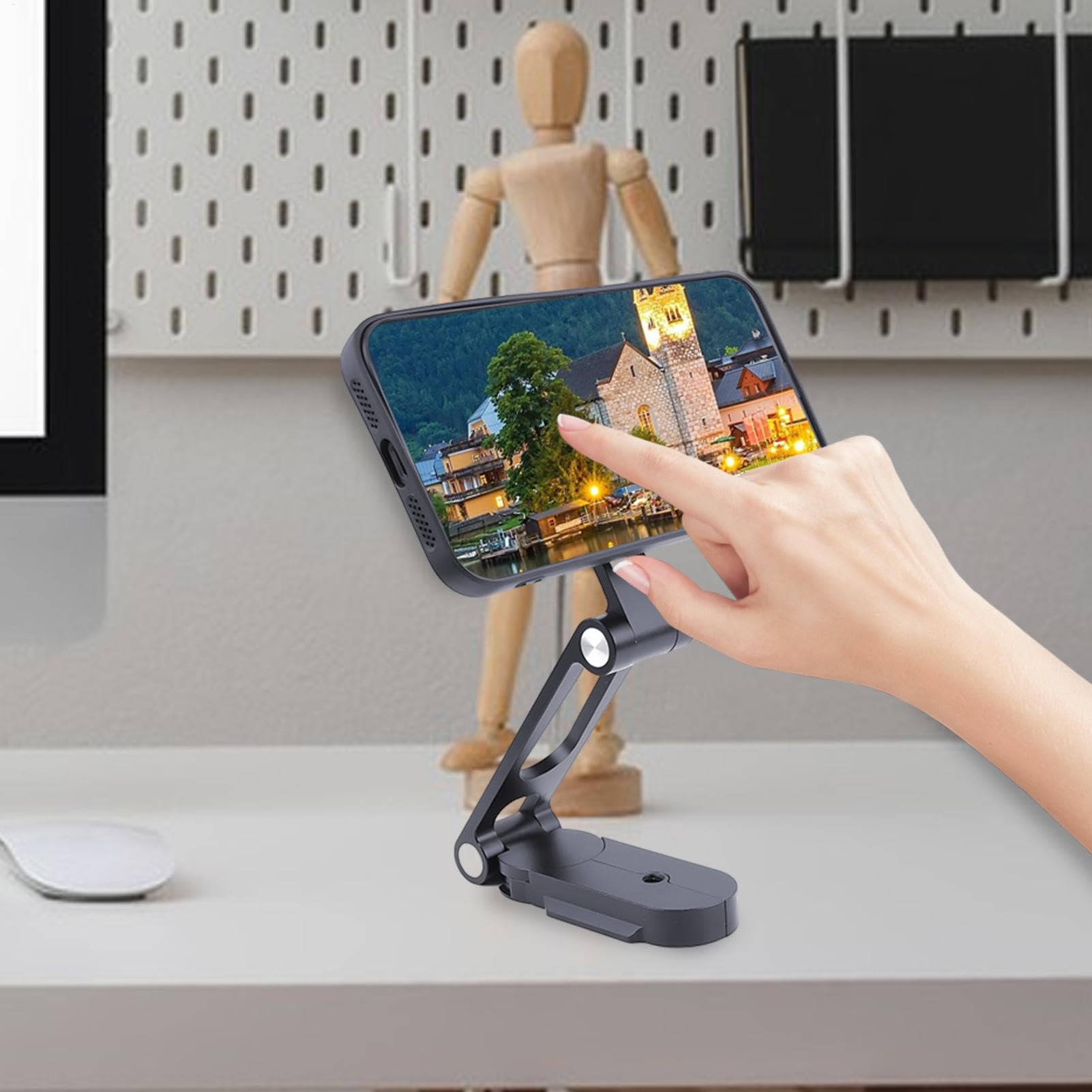 Stand Magnetico per Telefono Supporti Pieghevoli | Supporto da Scrivania per Telefono Per Donne, Uomini, Lavoro, Studio, Videochiamate, Riunioni, Visualizzazione Multimediale,